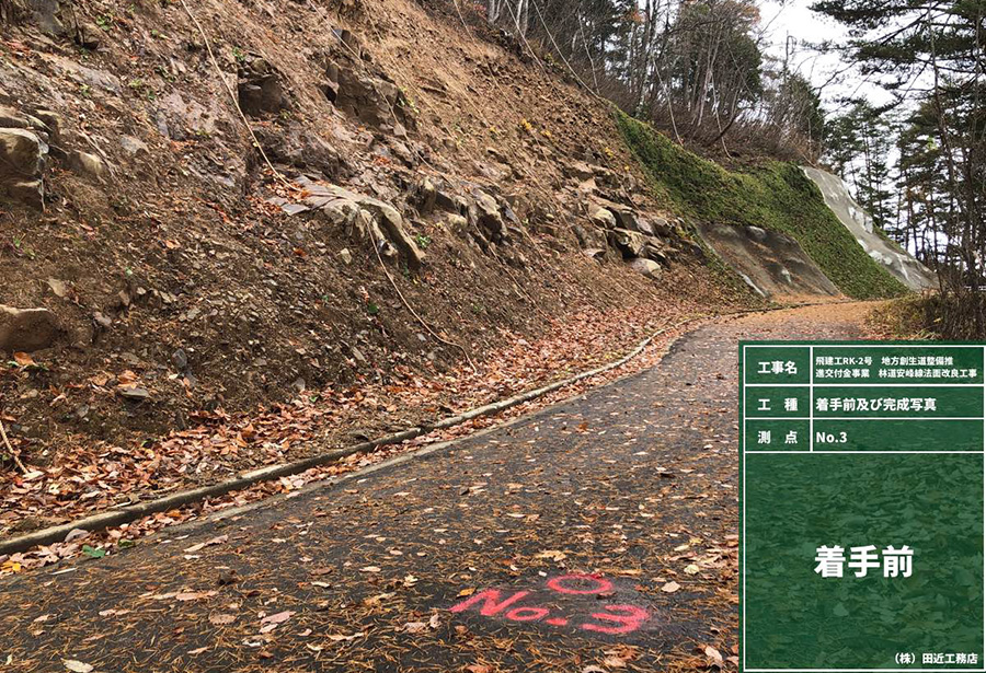 飛建工RK-2号　地方創生道整備推進交付金事業　林道安峰線法面改良工事